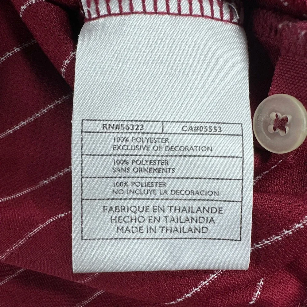 Nike Polo Shirt Mens L Large Red Striped Golf Short Sleeve Dri Fit 231584-642
